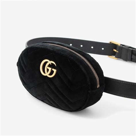 gucci velvet belt bag black|gucci waist bag black.